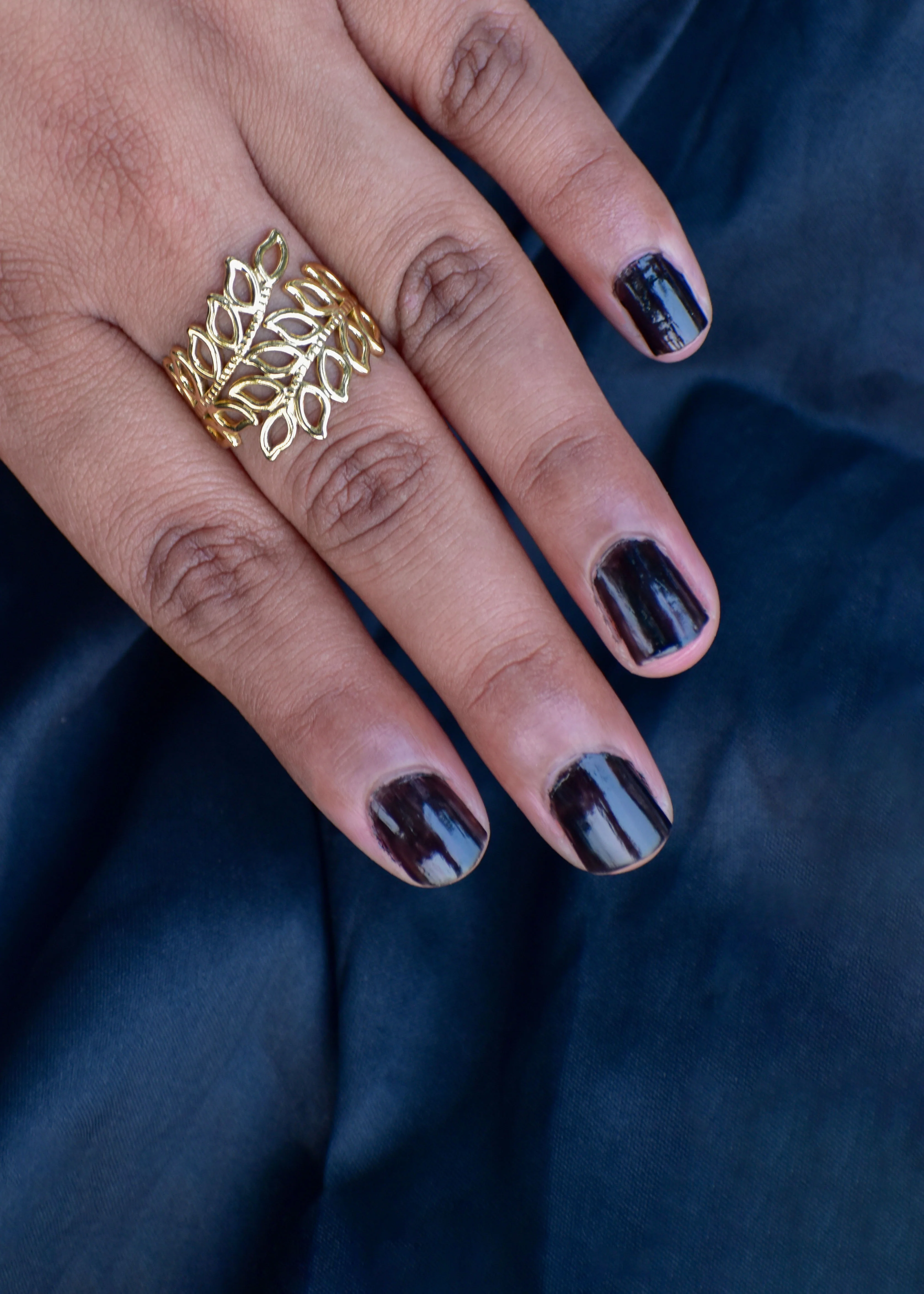 Leafy Ring| Anti Tarnish| Golden Color| Western Style - Hover Image