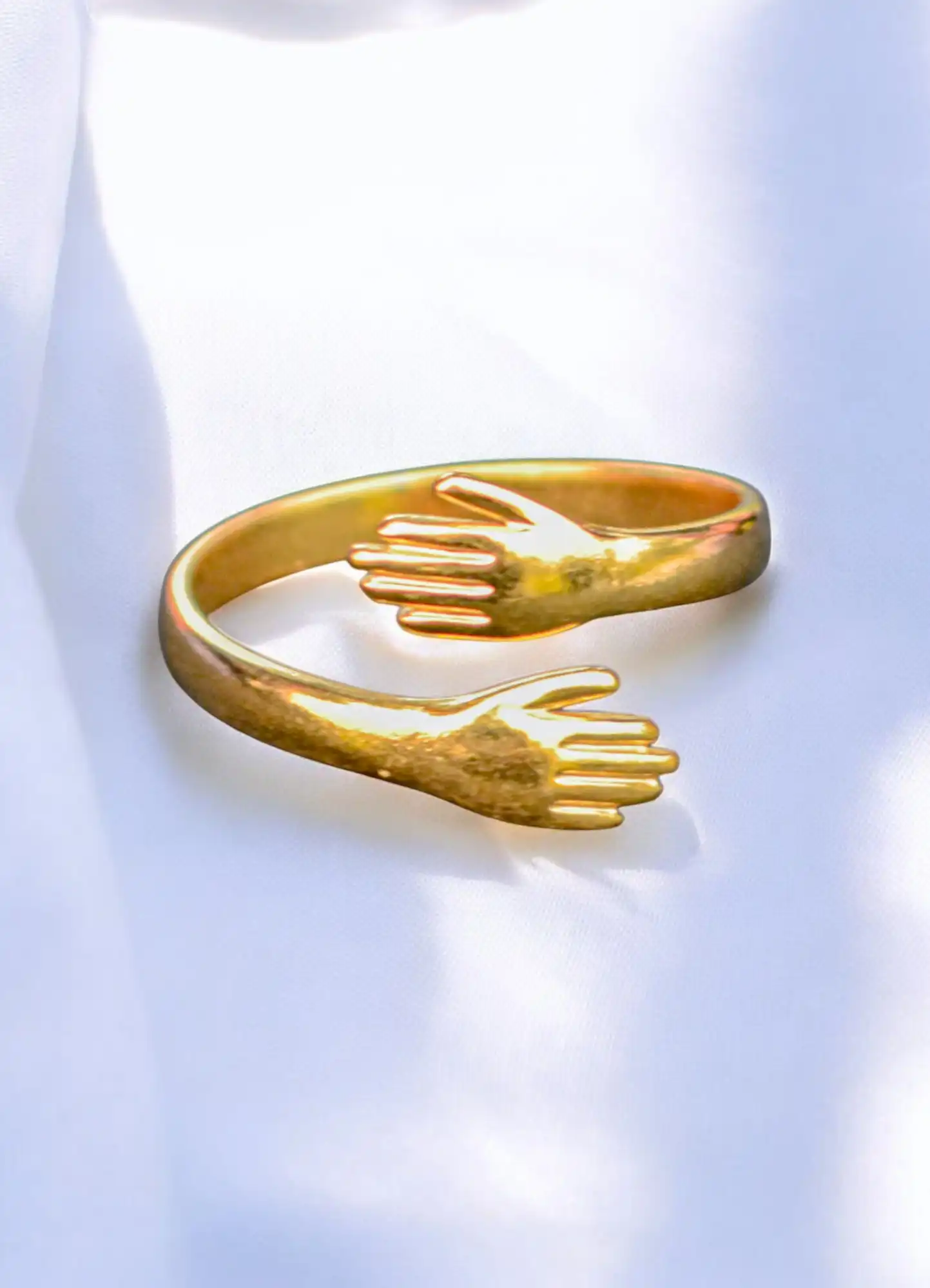 Golden Hug Ring| Anti Tarnish| Golden Color| Western Style - Hover Image