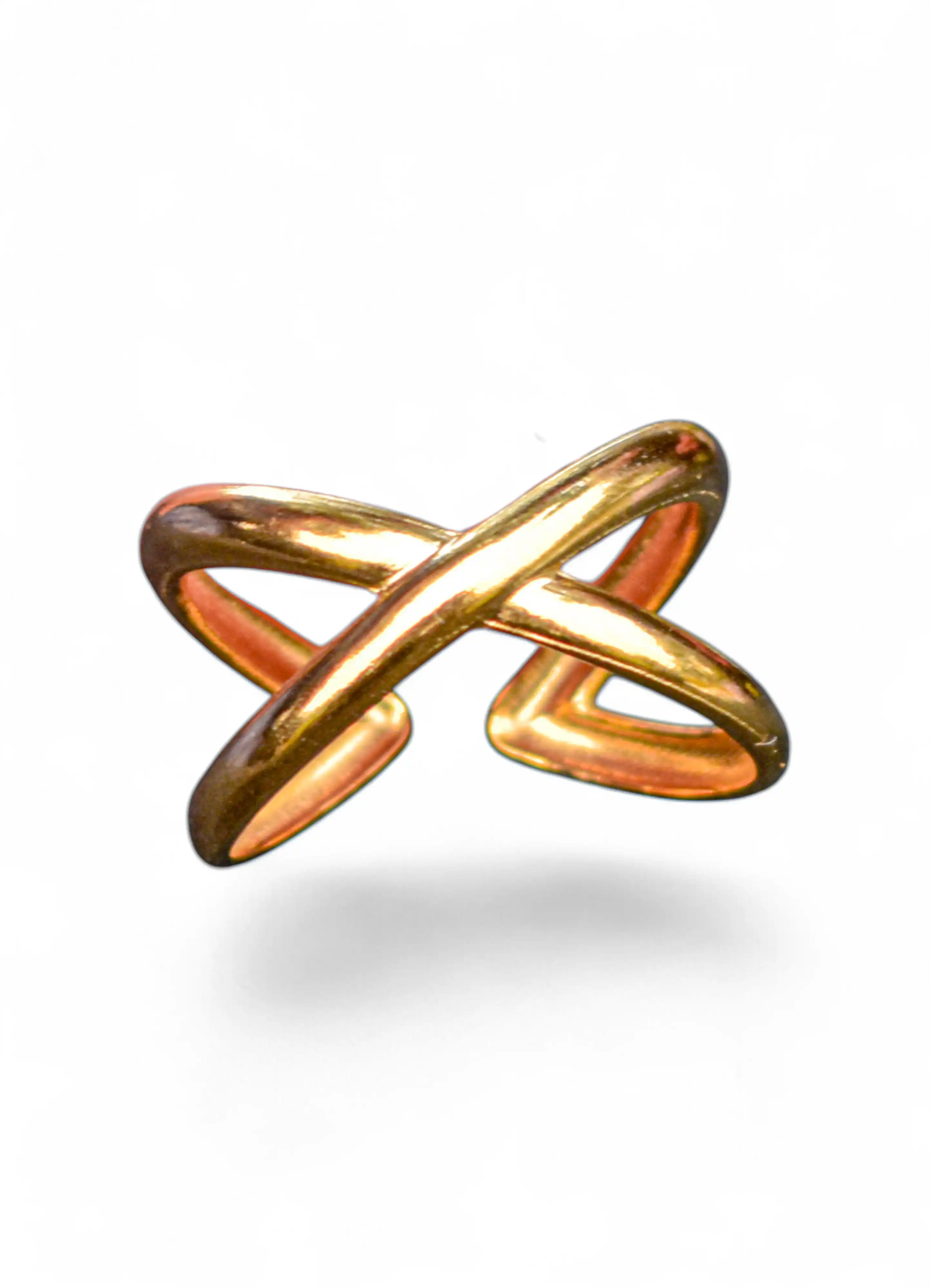 Criss Cross Ring| Anti Tarnish| Golden Color| Western Style - Hover Image