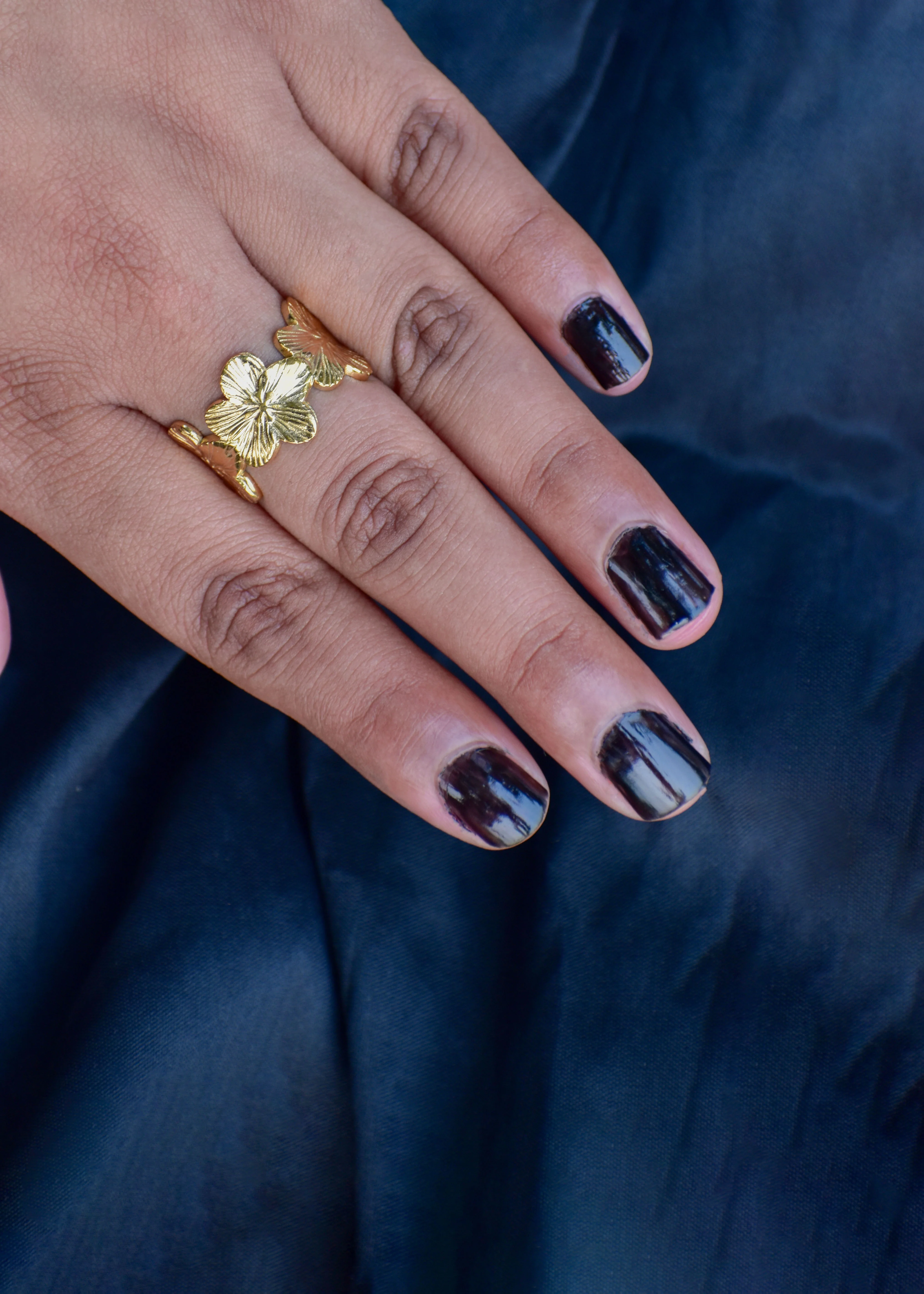 Floral Ring| Anti Tarnish| Golden Color| Western Style - Hover Image