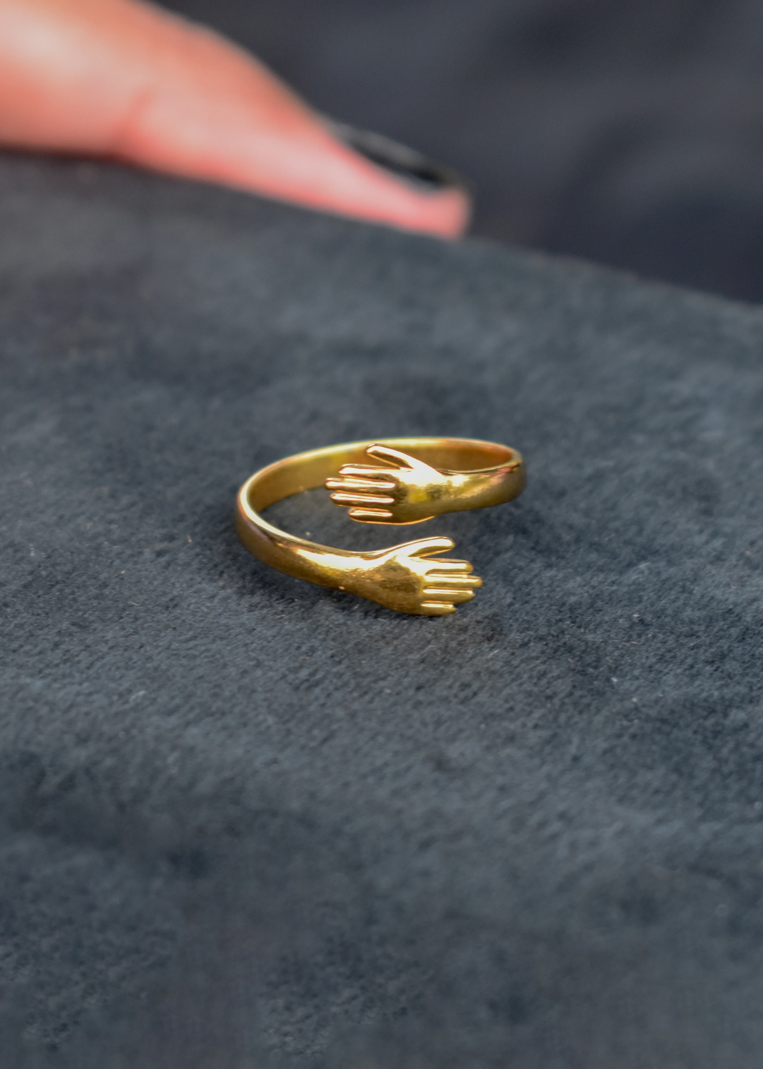 Golden Hug Ring| Anti Tarnish| Golden Color| Western Style Image