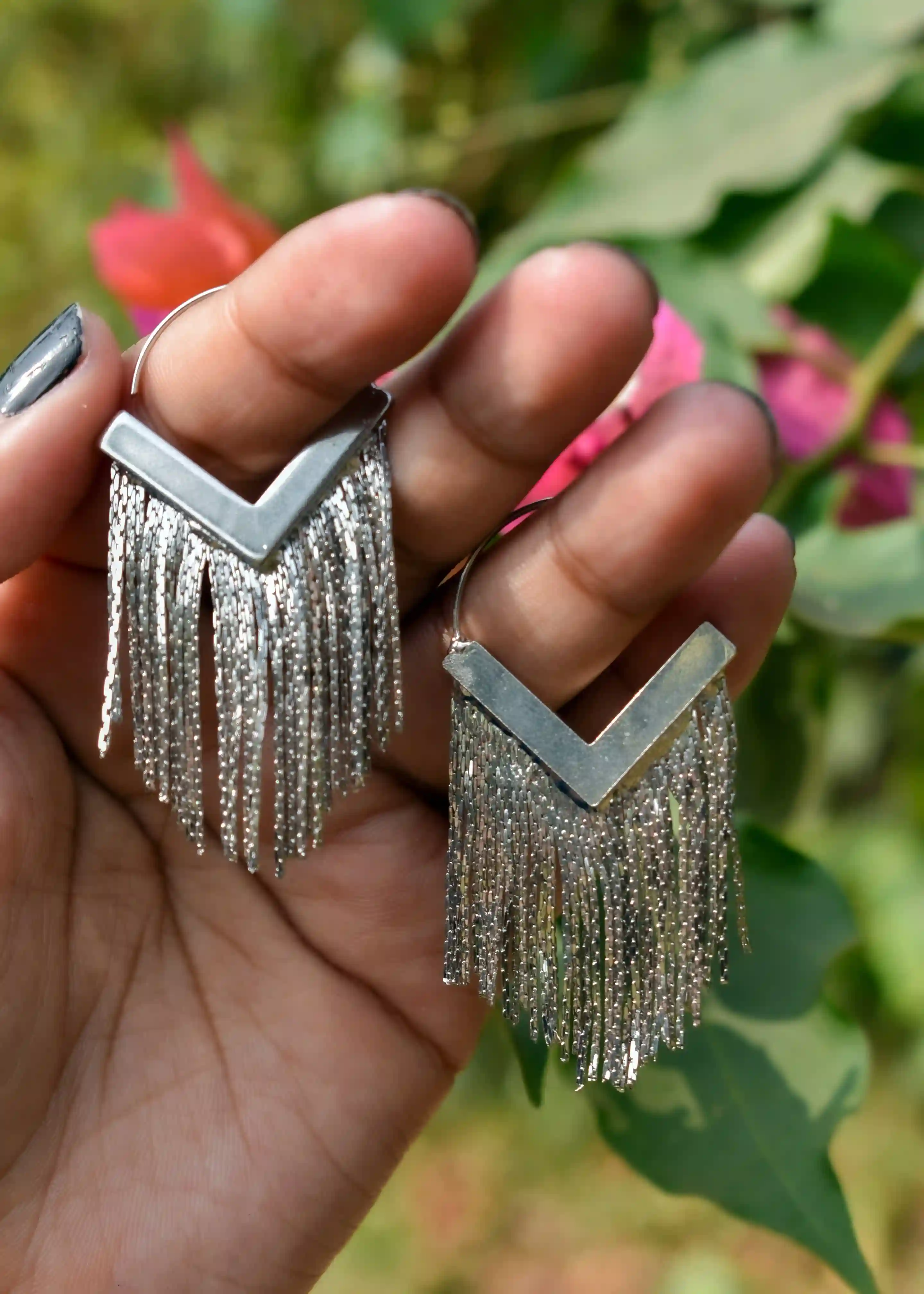 Silver Fall Earrings - Hover Image