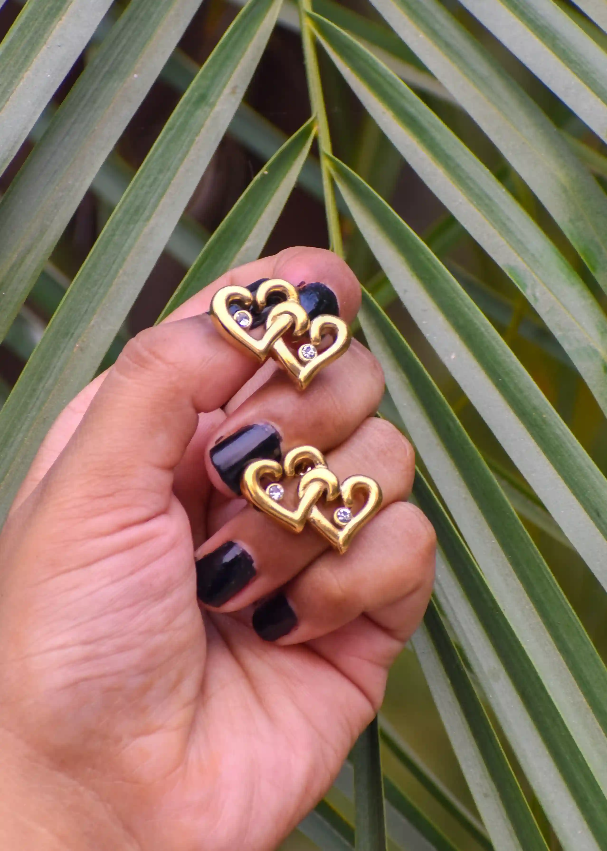 Connected Hearts Earrings| Anti Tarnish - Hover Image
