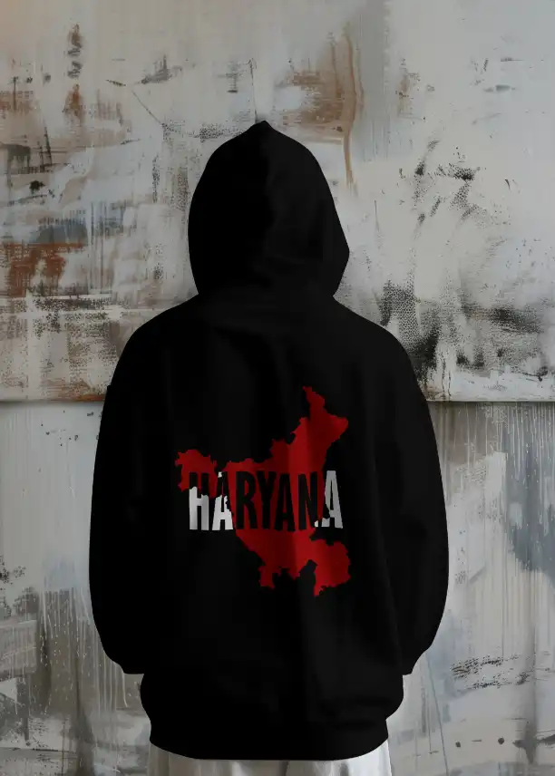 The Vedic Land Hoodie| Haryana Hoodie| 100% Pure Cotton| 400 GSM Image