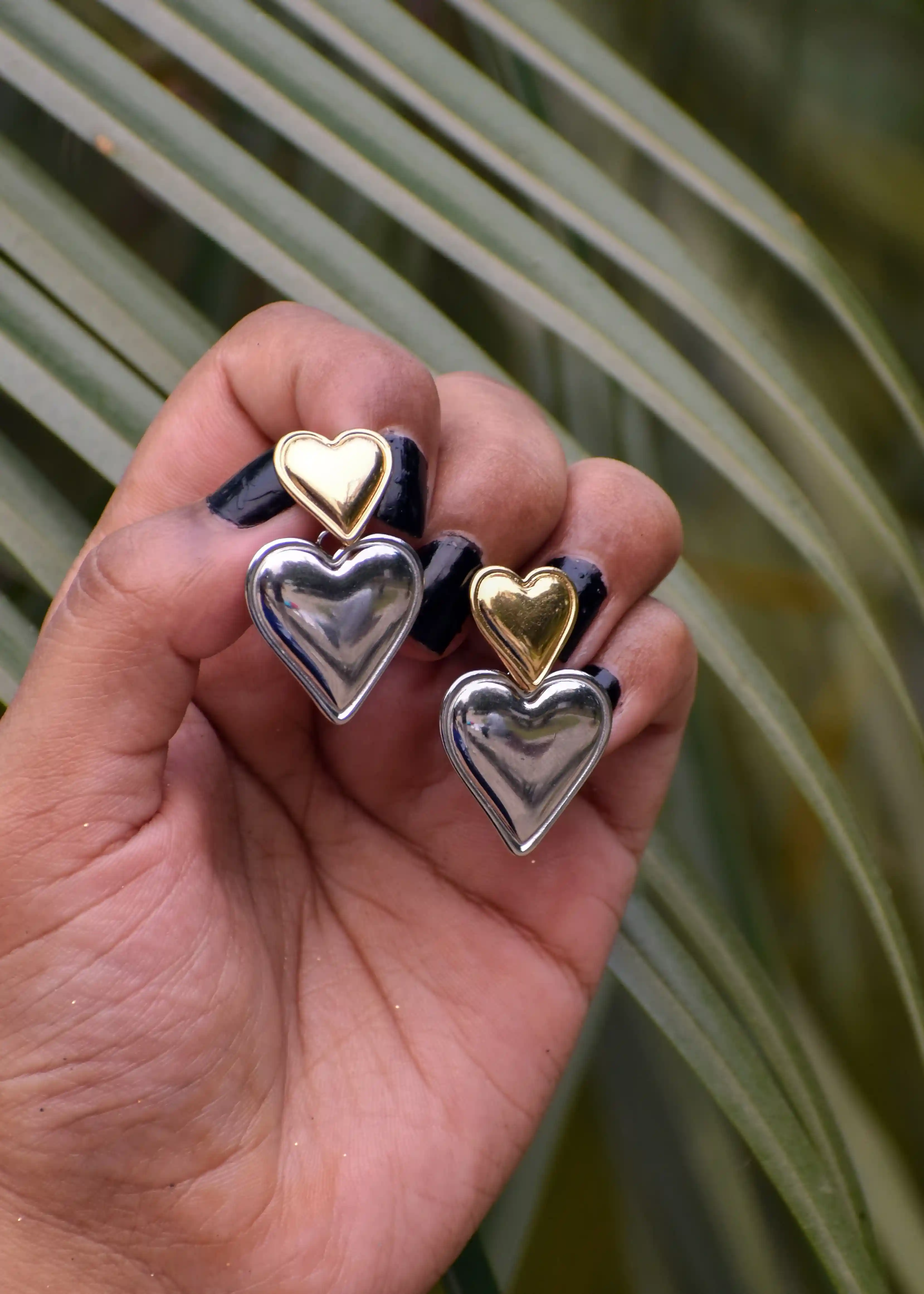Small Big Heart Earrings - Hover Image