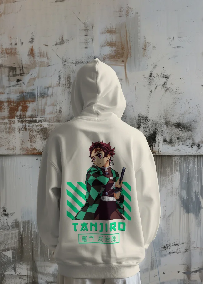 Tanjiro Kamado Hoodie| Demon Slayer anime| 100% Pure Cotton Image