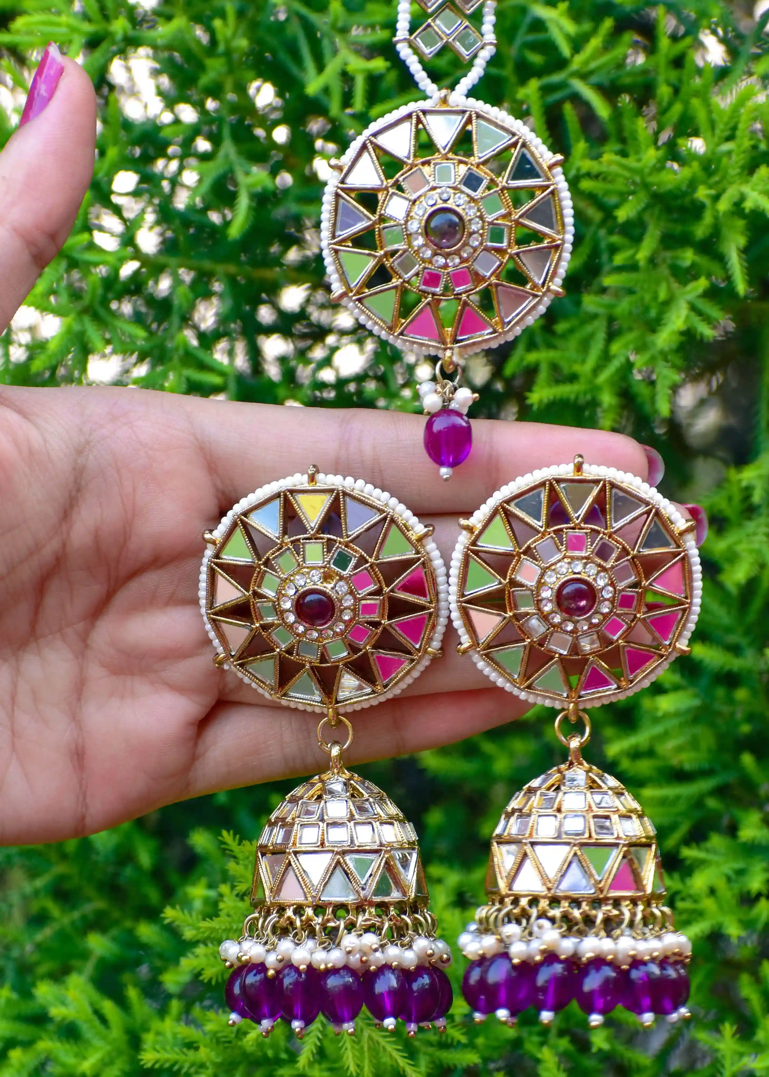 Pratima Jhumki with Maang Tikka Set Image
