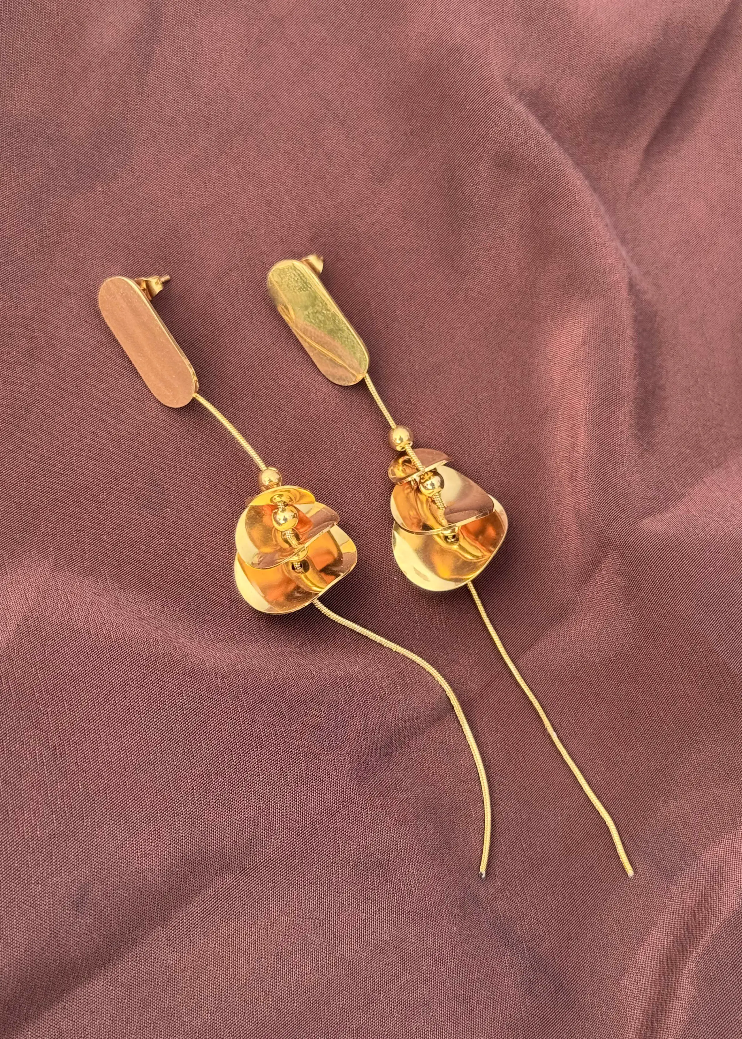 Spiral Earrings| Anti Tarnish| Minimalist Design| Western Style| Golden Color Image