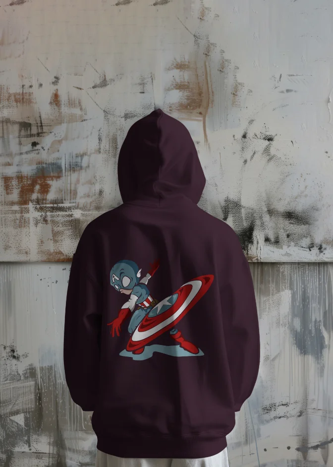 Captain America with Shield Hoodie| Marvel| 100% Pure Cotton Image