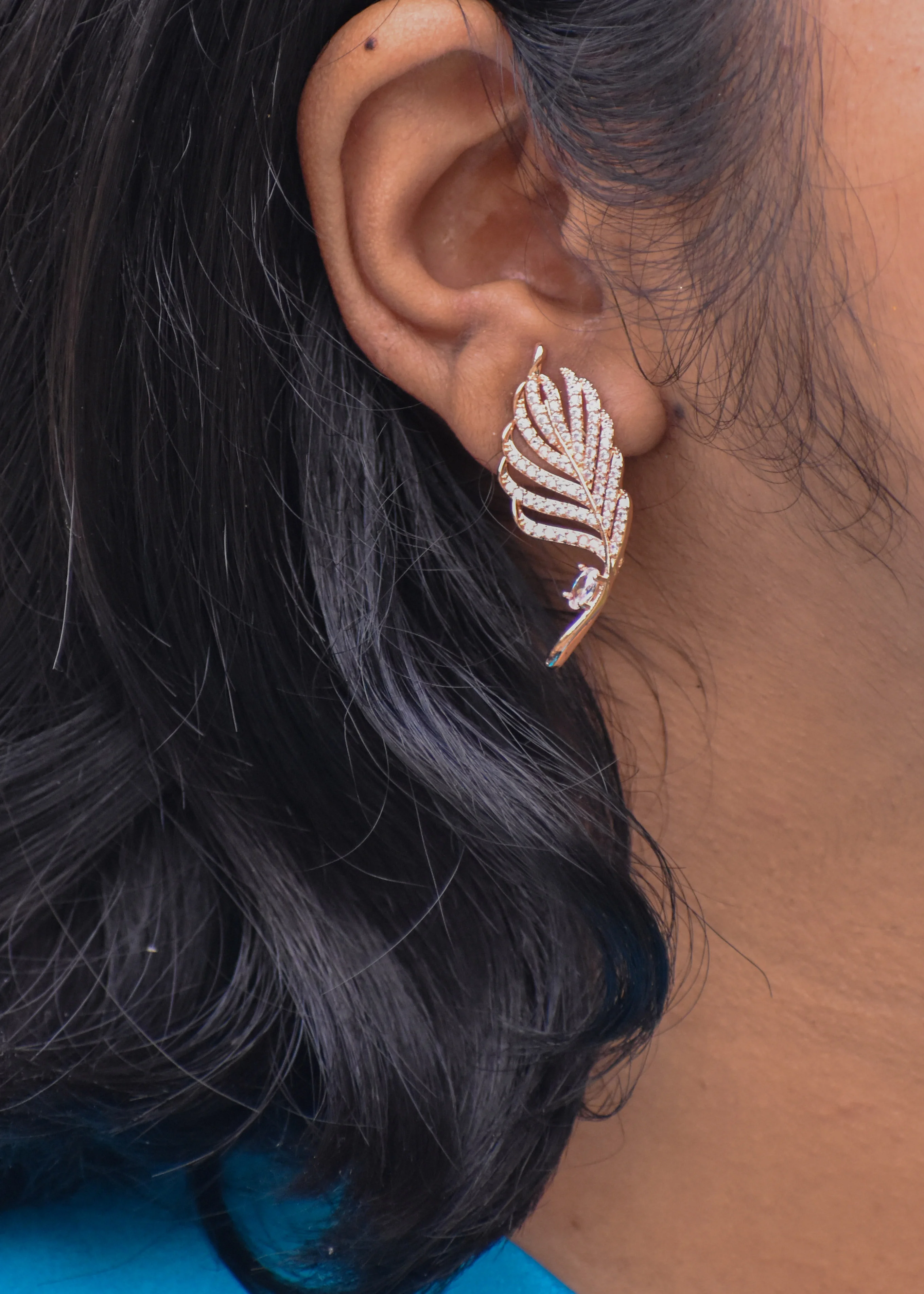 Leafy Earring| Rose Gold Image